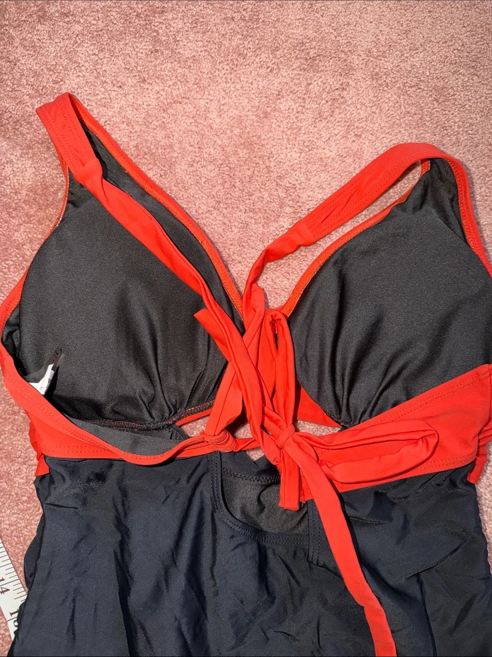 Red & Black One-Piece Swimsuit - Classic Colorblock